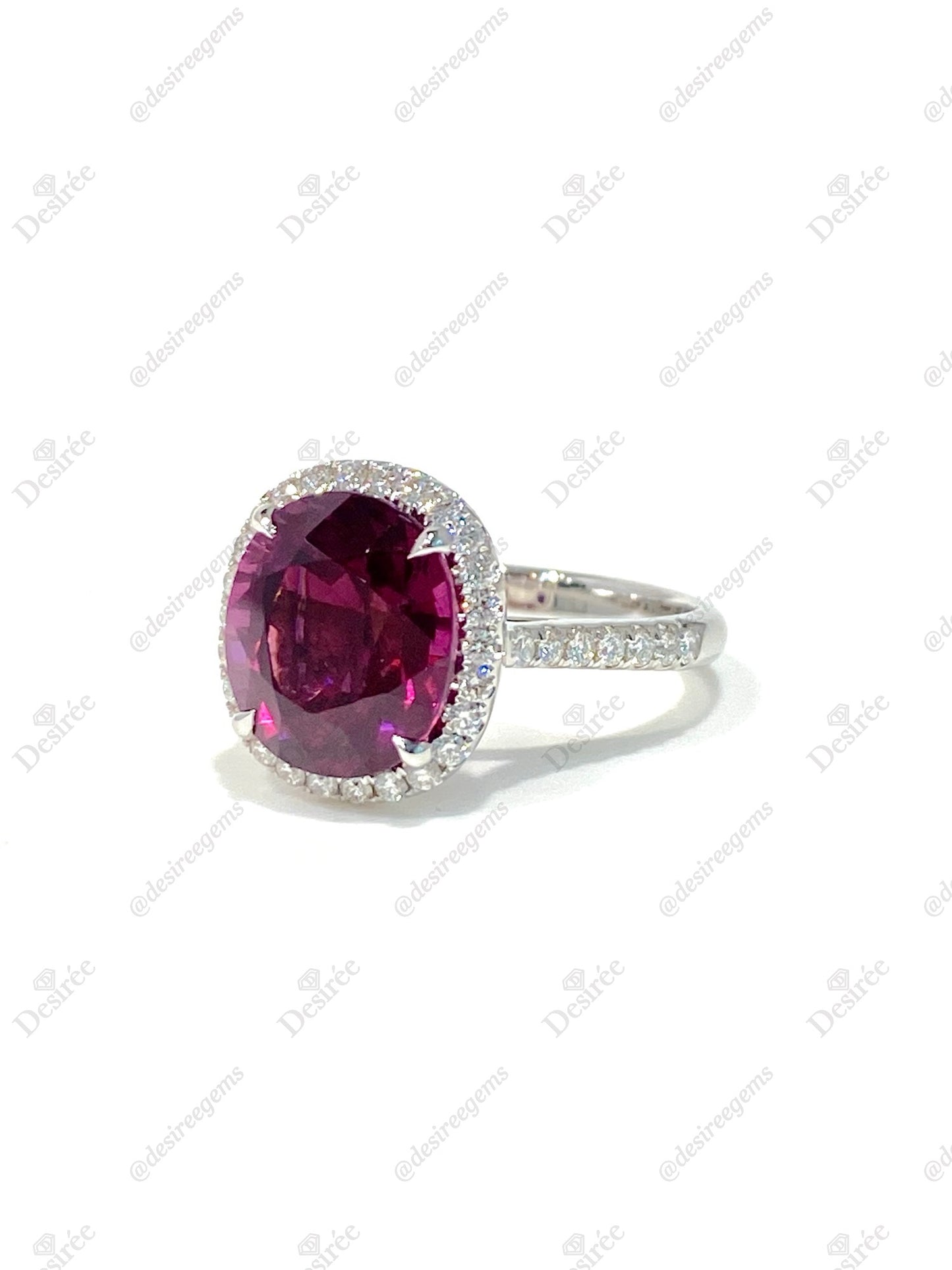 Natural Rhodolite Garnet 5.76ct Ring