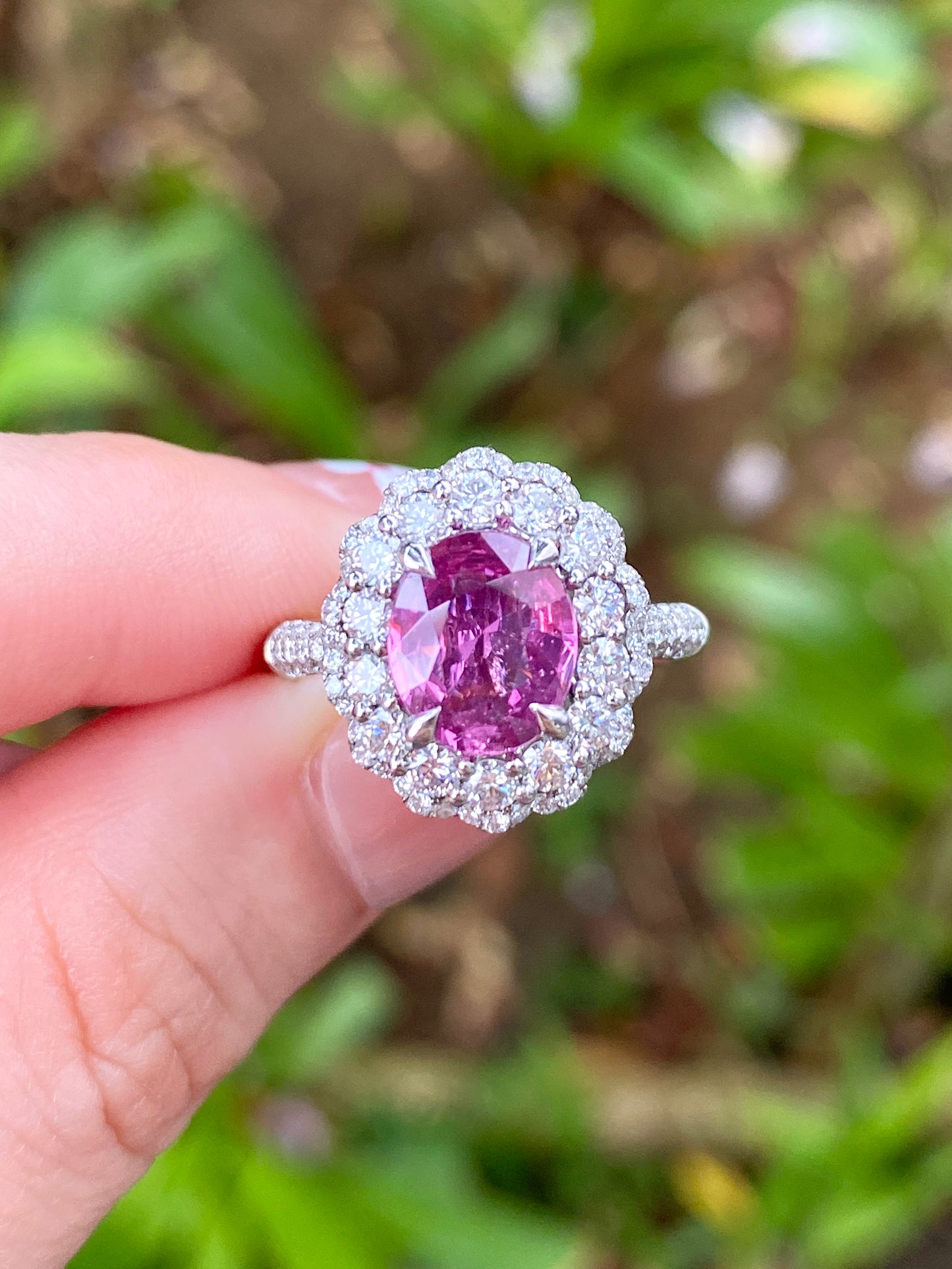 Natural Purplish Pink Sapphire 2.06ct Ring