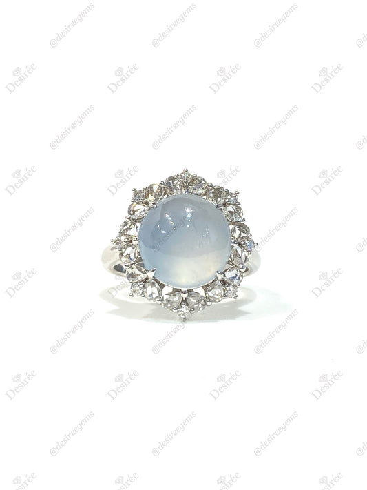 Natural Type A Icy Jadeite Ring