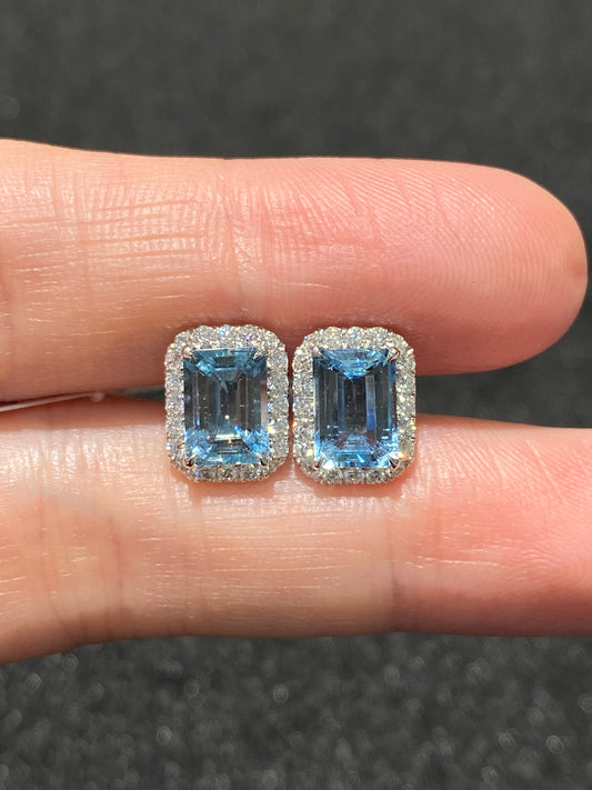 Natural Aquamarine Earrings 2.19ct
