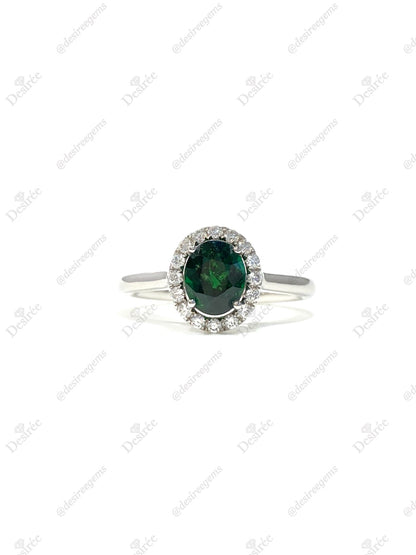 Natural Green Garnet / Tsavorite 1.29ct Ring