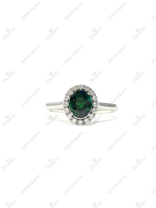 Natural Green Garnet / Tsavorite 1.29ct Ring