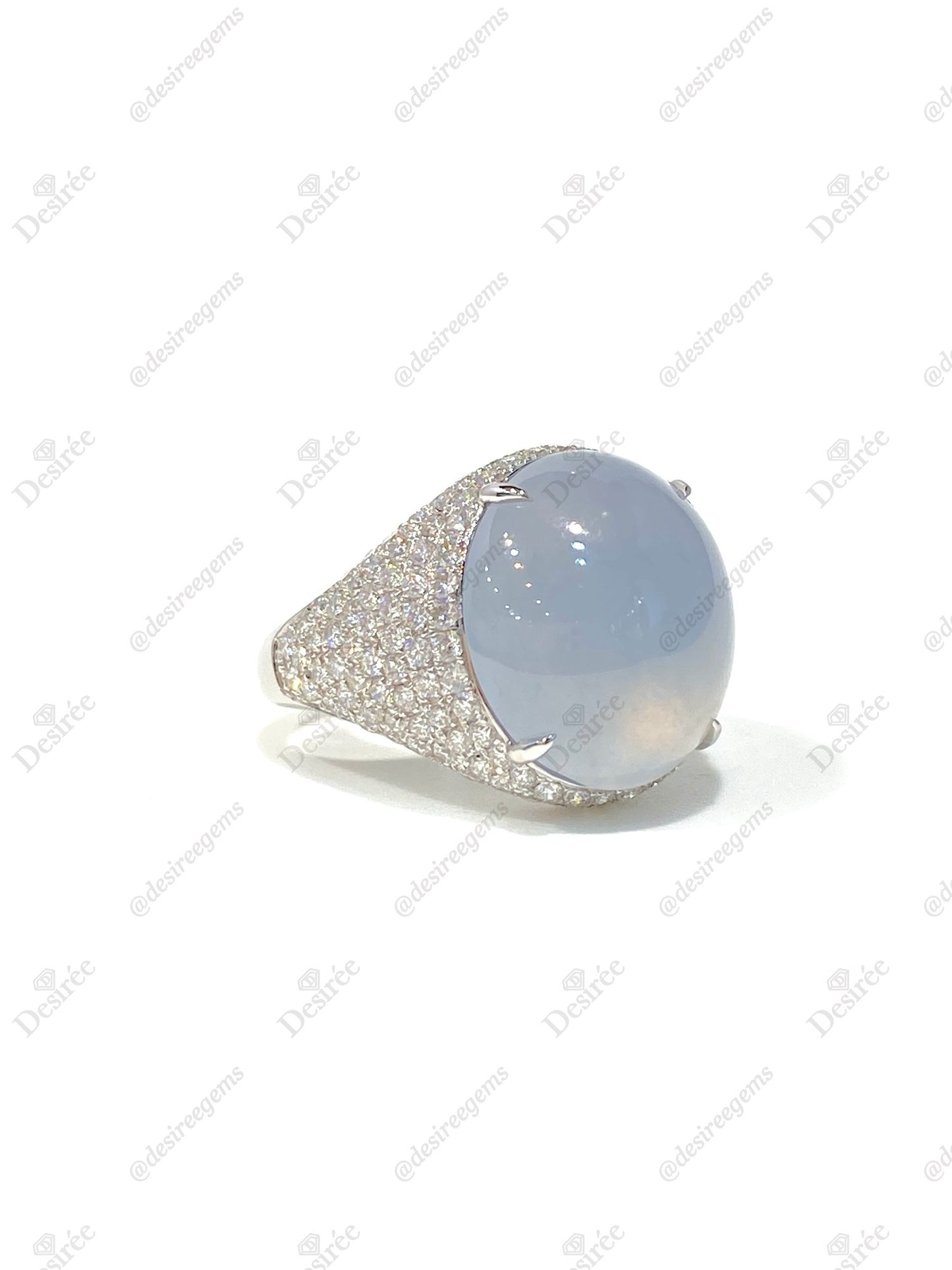Natural Type A Icy Jadeite Ring