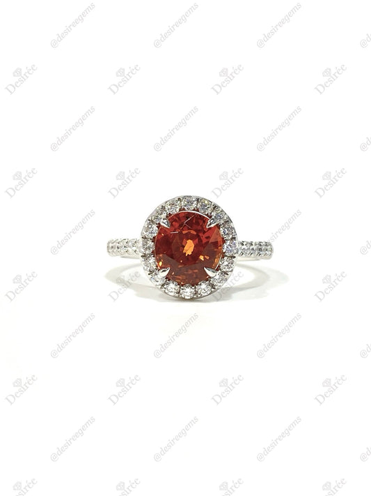 Natural Mandarin Garnet 2.10ct Ring