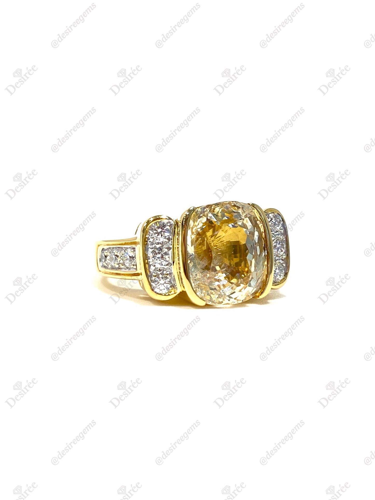 Natural Unheated Yellow Sapphire 10.56ct Ring