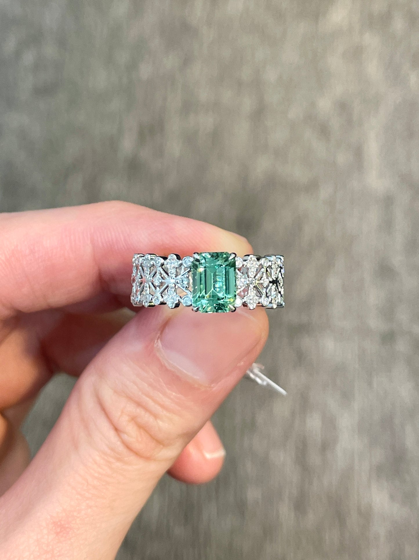 Natural Green Tourmaline 1.58ct Ring