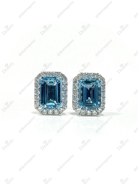 Natural Aquamarine Earrings 2.19ct
