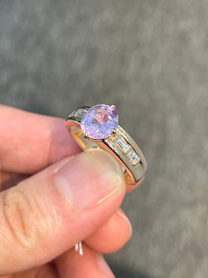Natural Pink Sapphire 1.75ct Ring set with natural diamonds in 18k Rose Gold Gemstone Jewellery