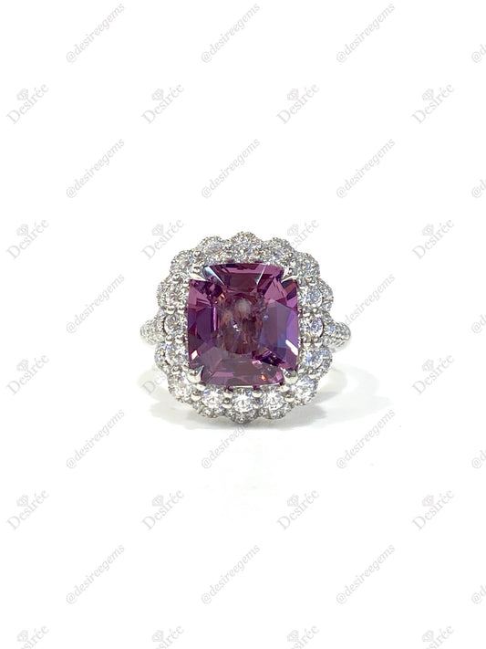 Natural Purple Spinel 4.12ct Ring