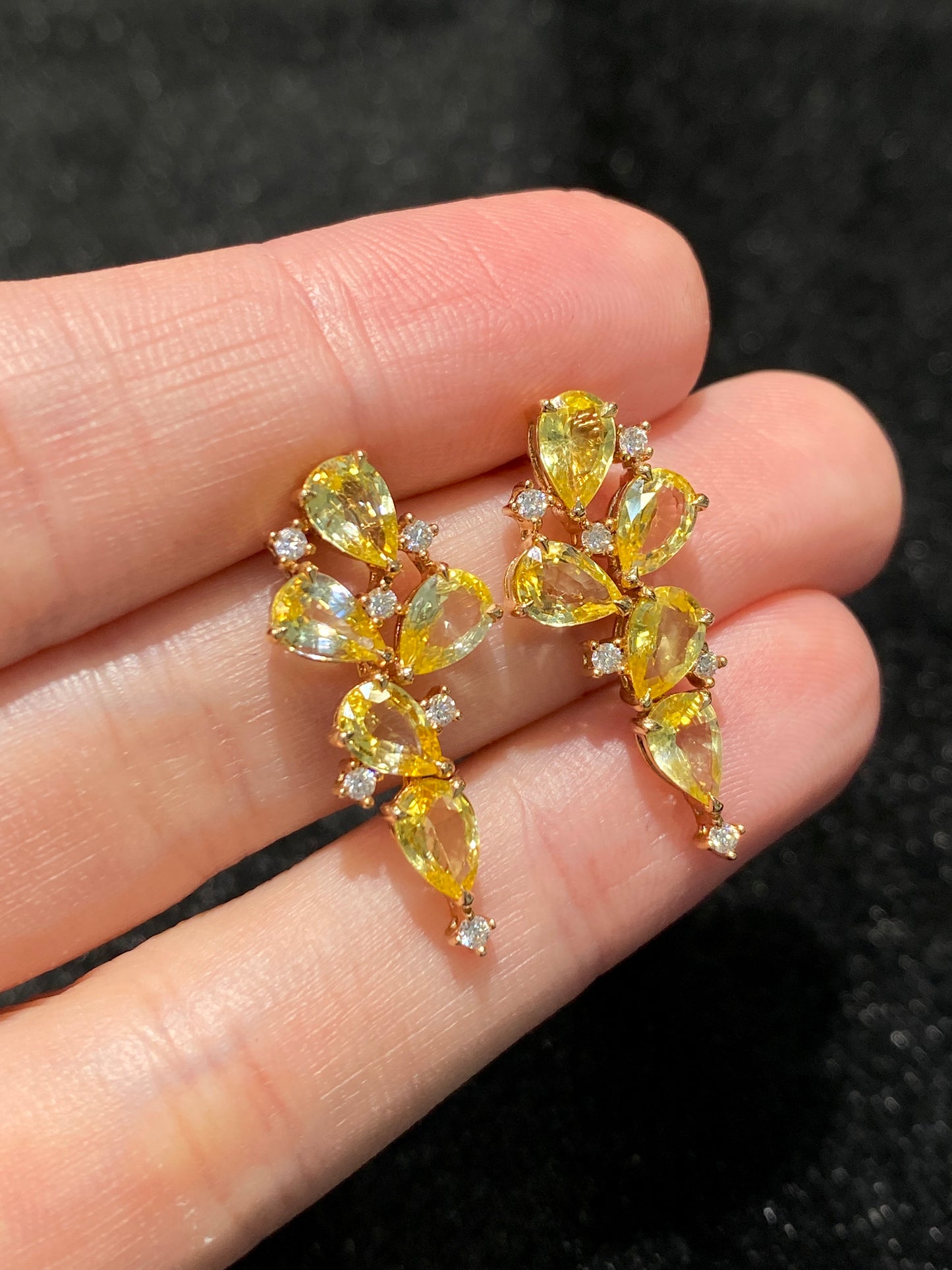 Natural Yellow Sapphire 4.05ct Earrings