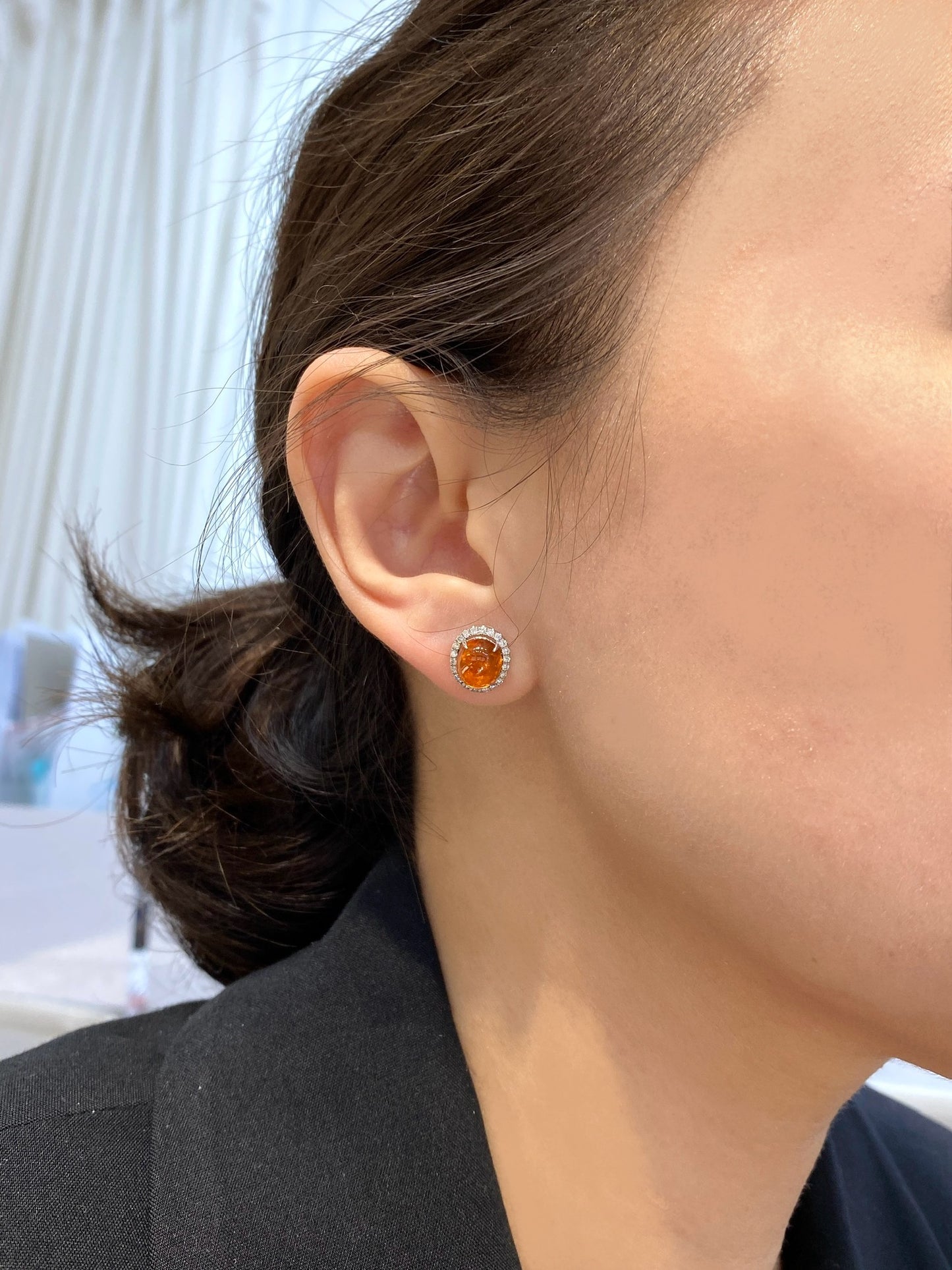 Natural Mandarin Garnet 5.51ct Earrings