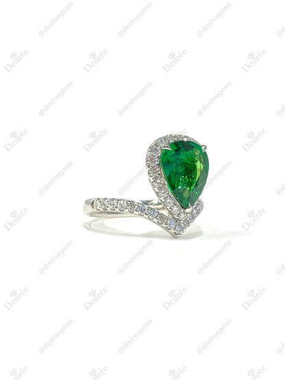 Natural Tsavorite Green Garnet 3.11ct Ring