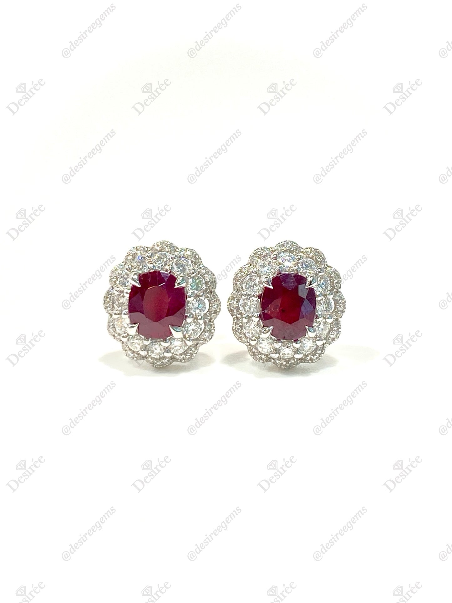 Natural Unheated Ruby 1.85 ct Earrings