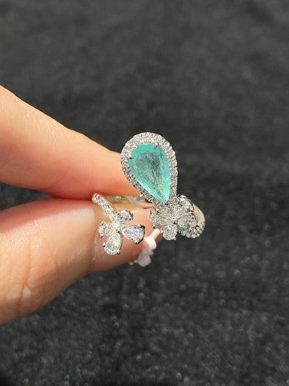 Natural Paraiba Tourmaline 1.04ct Ring