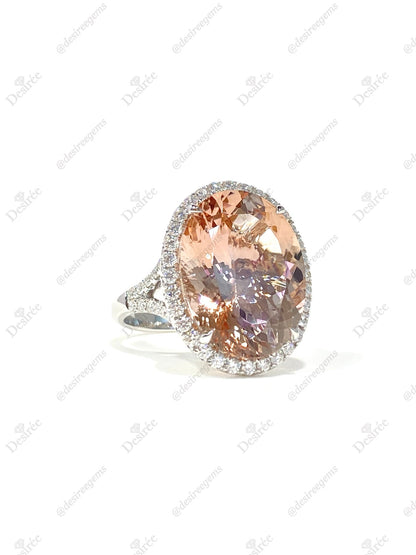 Natural Morganite 12.26ct Ring