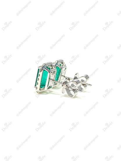 Natural Emerald 3.41ct Earrings