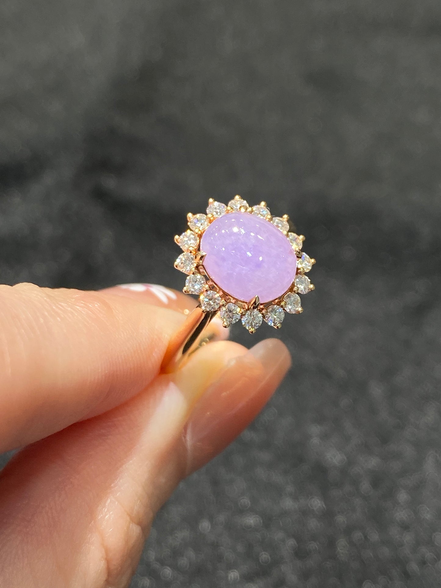Natural Type A Lavender Jadeite Ring
