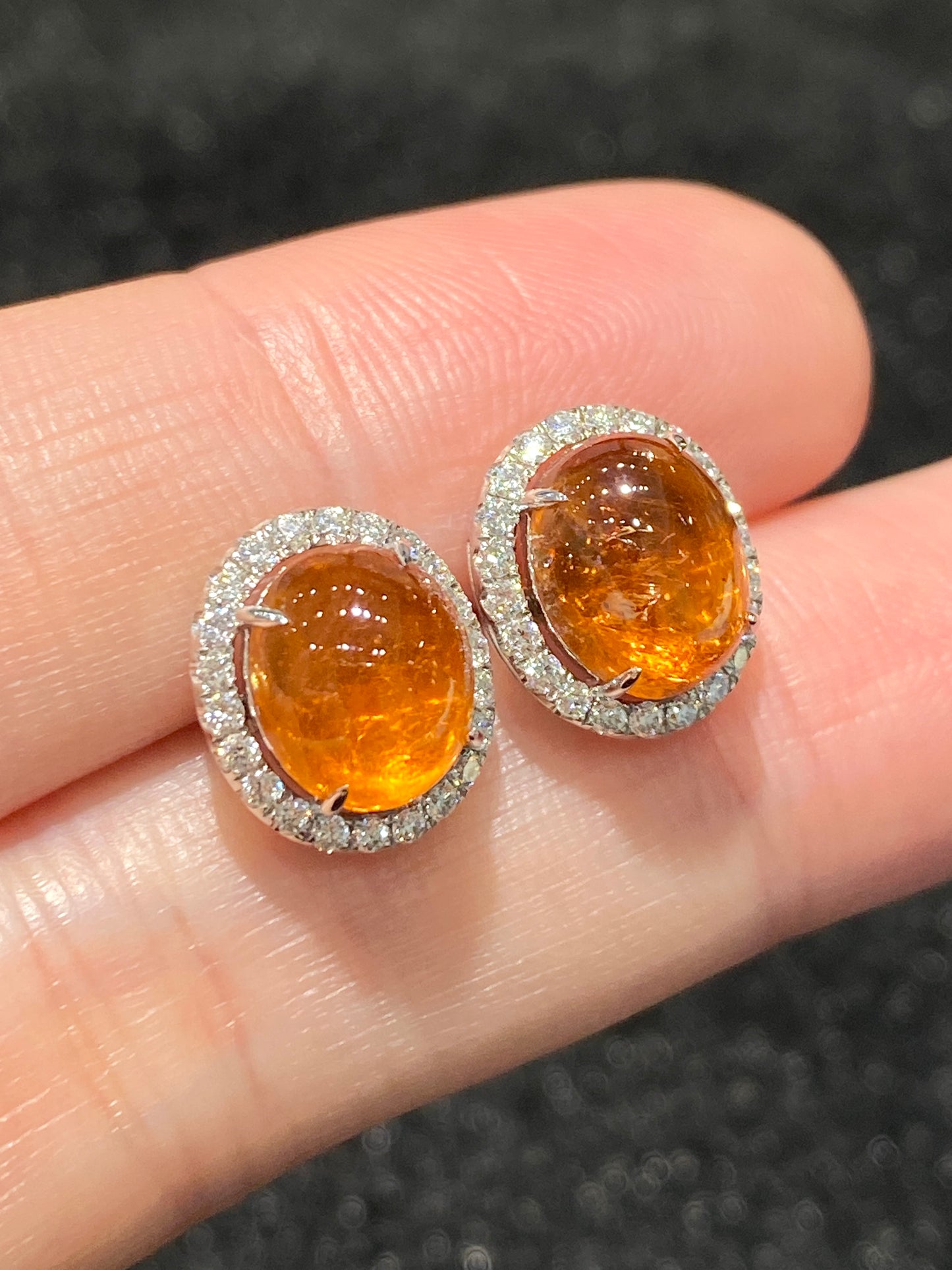 Natural Mandarin Garnet 5.51ct Earrings