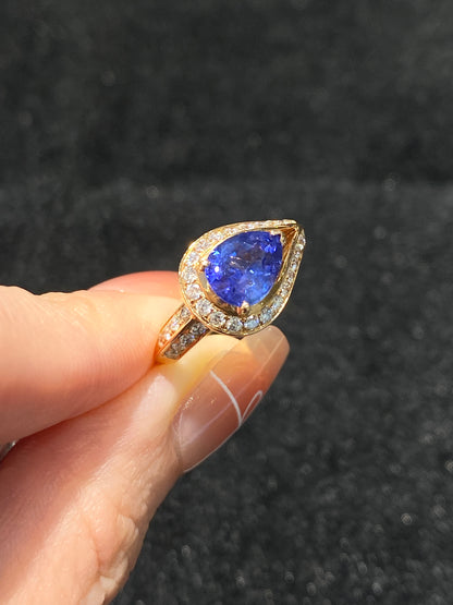Natural Unheated Cornflower Blue Sapphire 1.68ct Ring
