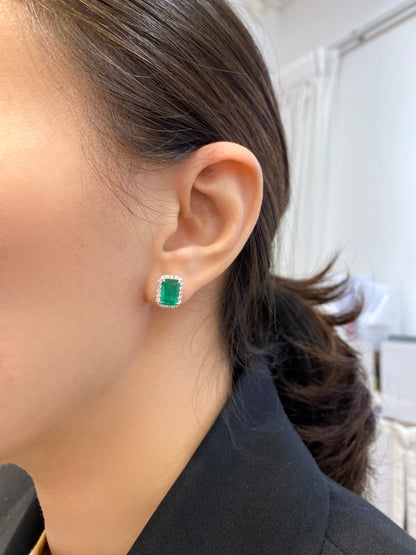 Natural Emerald 3.41ct Earrings