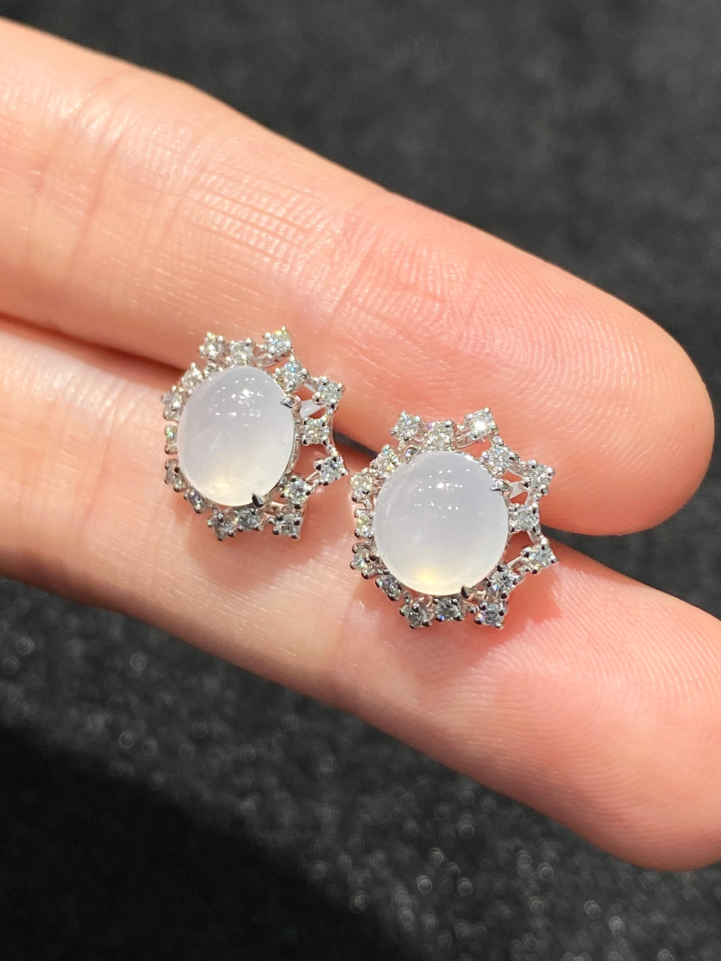 Natural Type A Icy Jadeite Earrings