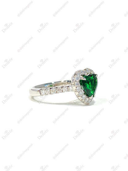 Natural Green Garnet Tsavorite 2.12ct Ring