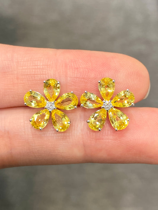 Natural Yellow Sapphire 4.61ct Earrings