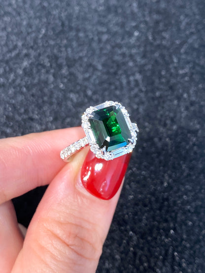 Natural Green Garnet Tsavorite 3.35ct Ring