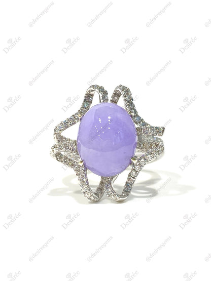 Natural Type A Lavender Jadeite Ring