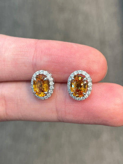 Natural Mandarin Garnet 2.05ct Earrings