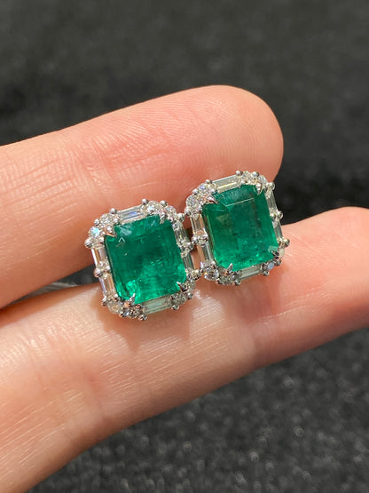 Natural Emerald 4.84ct Earrings