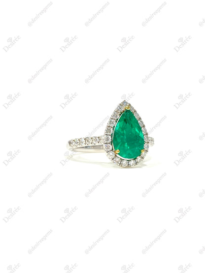 Natural Colombian Emerald 1.68ct Ring