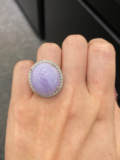 Natural Type A Lavender Jadeite Ring