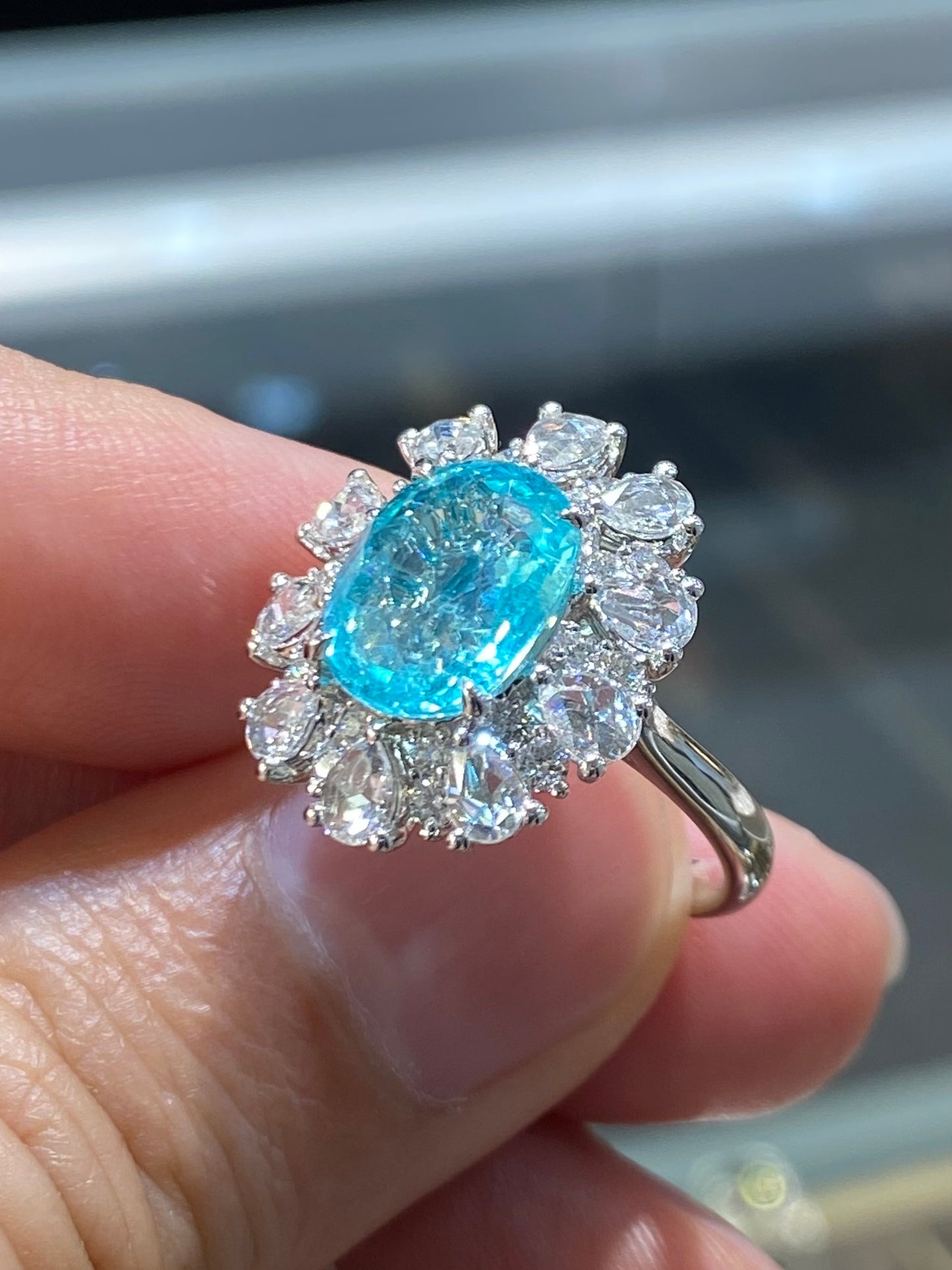 Natural Paraiba Tourmaline 3.87ct Ring