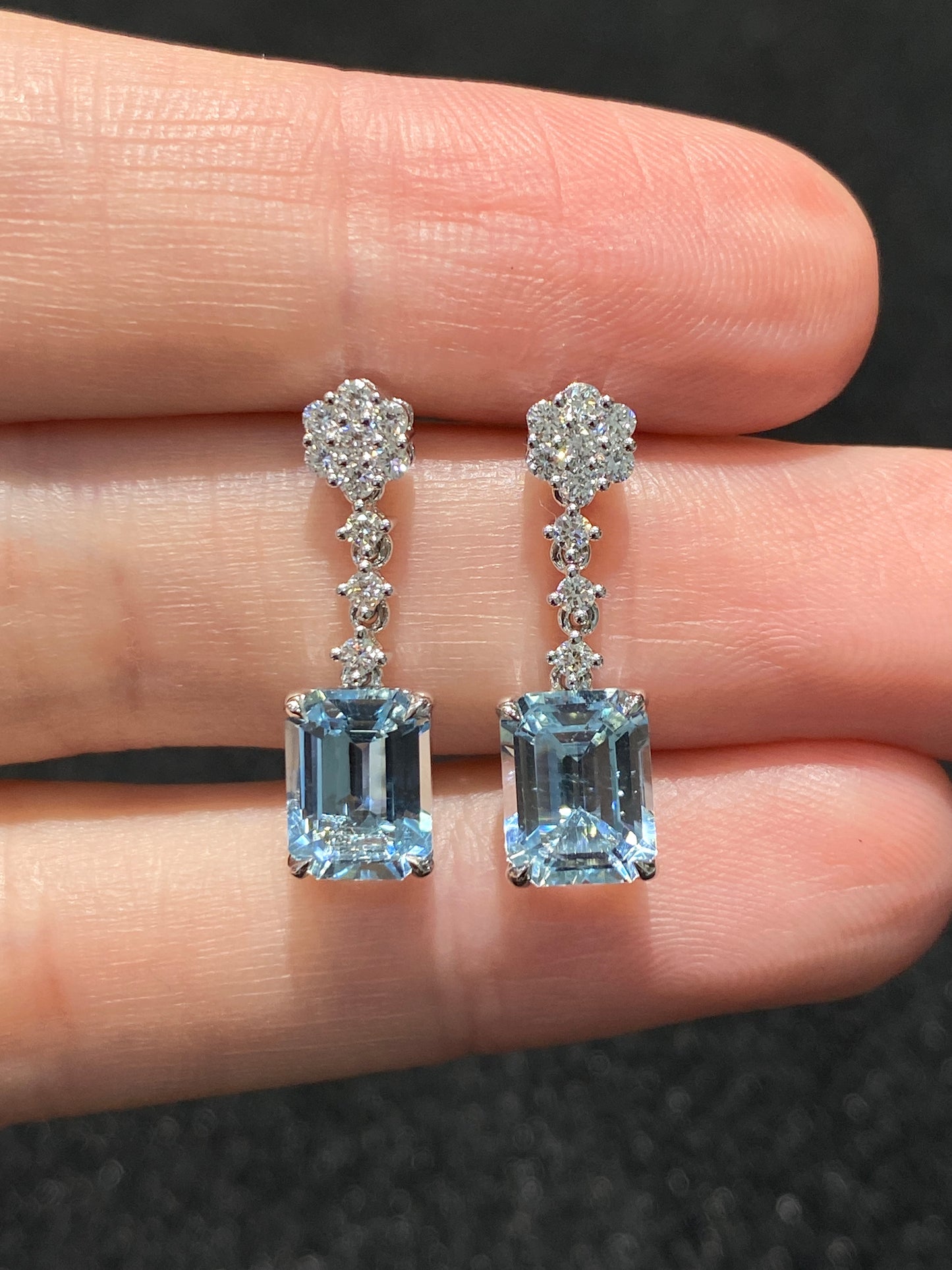 Natural Aquamarine Earrings 2.97ct