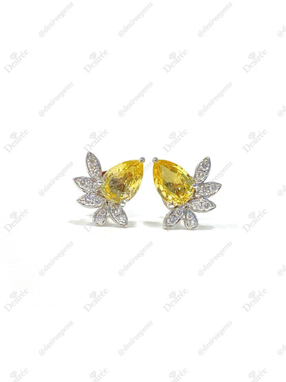Natural Yellow Sapphire 1.41ct Earrings
