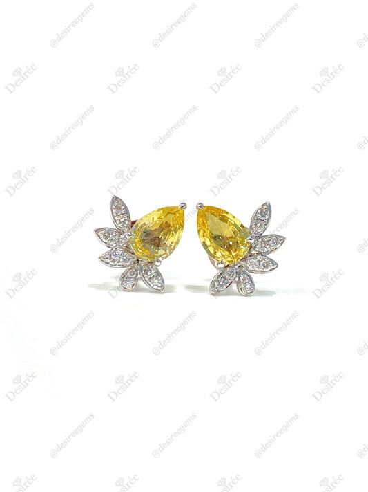 Natural Yellow Sapphire 1.41ct Earrings