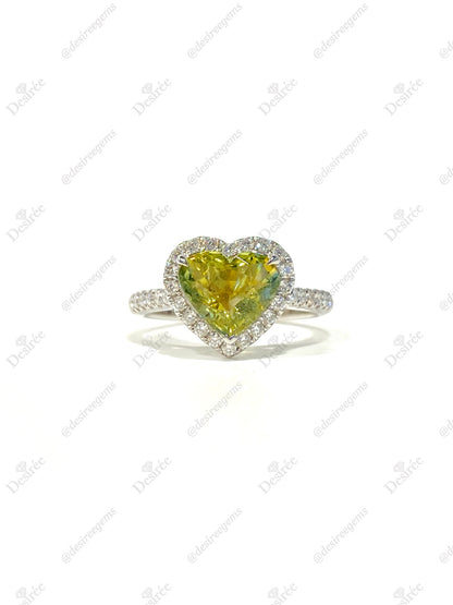 Natural Unheated Yellowish Green Sapphire Ring 2.17ct