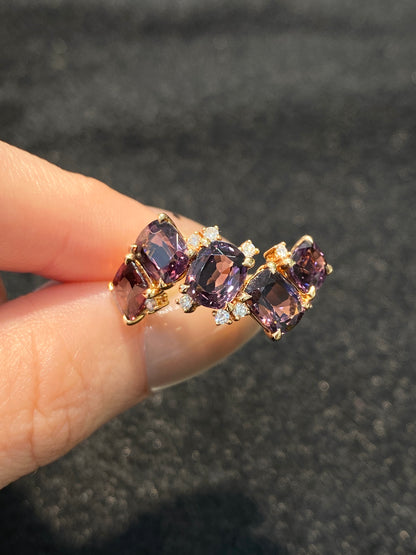 Natural Purple Spinel 5.03ct Ring
