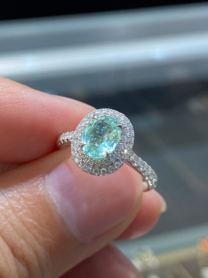 Natural Paraiba Tourmaline 0.88ct Ring