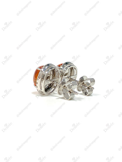 Natural Mandarin Garnet 5.51ct Earrings