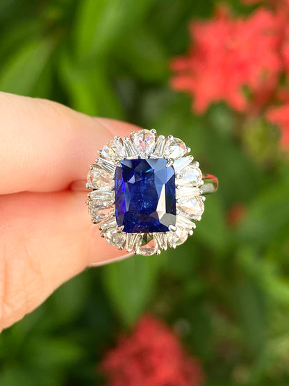 Natural Royal Blue Sapphire 3.48ct Ring