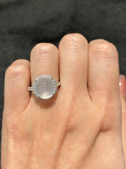Natural Type A Icy Jadeite Ring