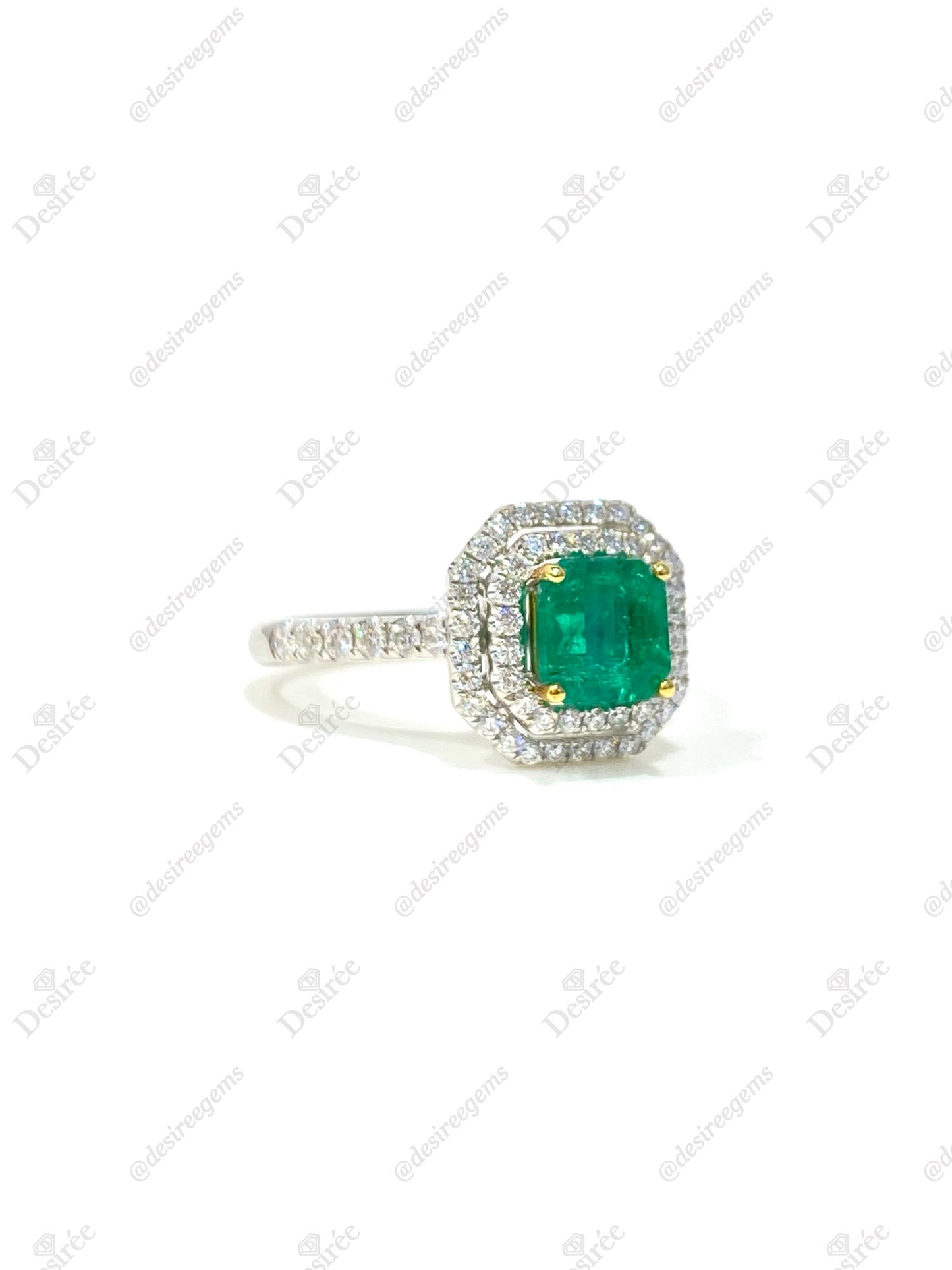 Natural Colombian Emerald 0.96ct Ring