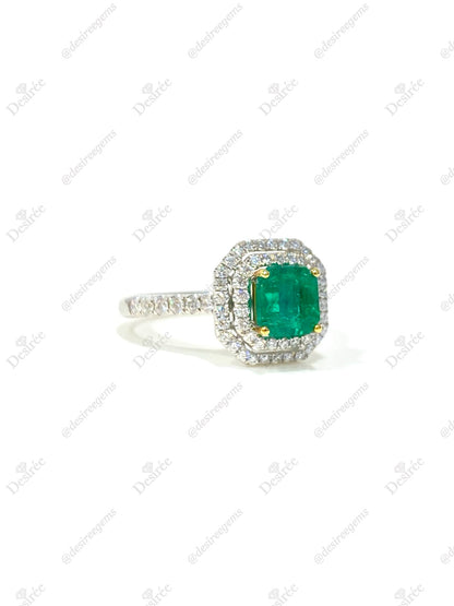 Natural Colombian Emerald 0.96ct Ring