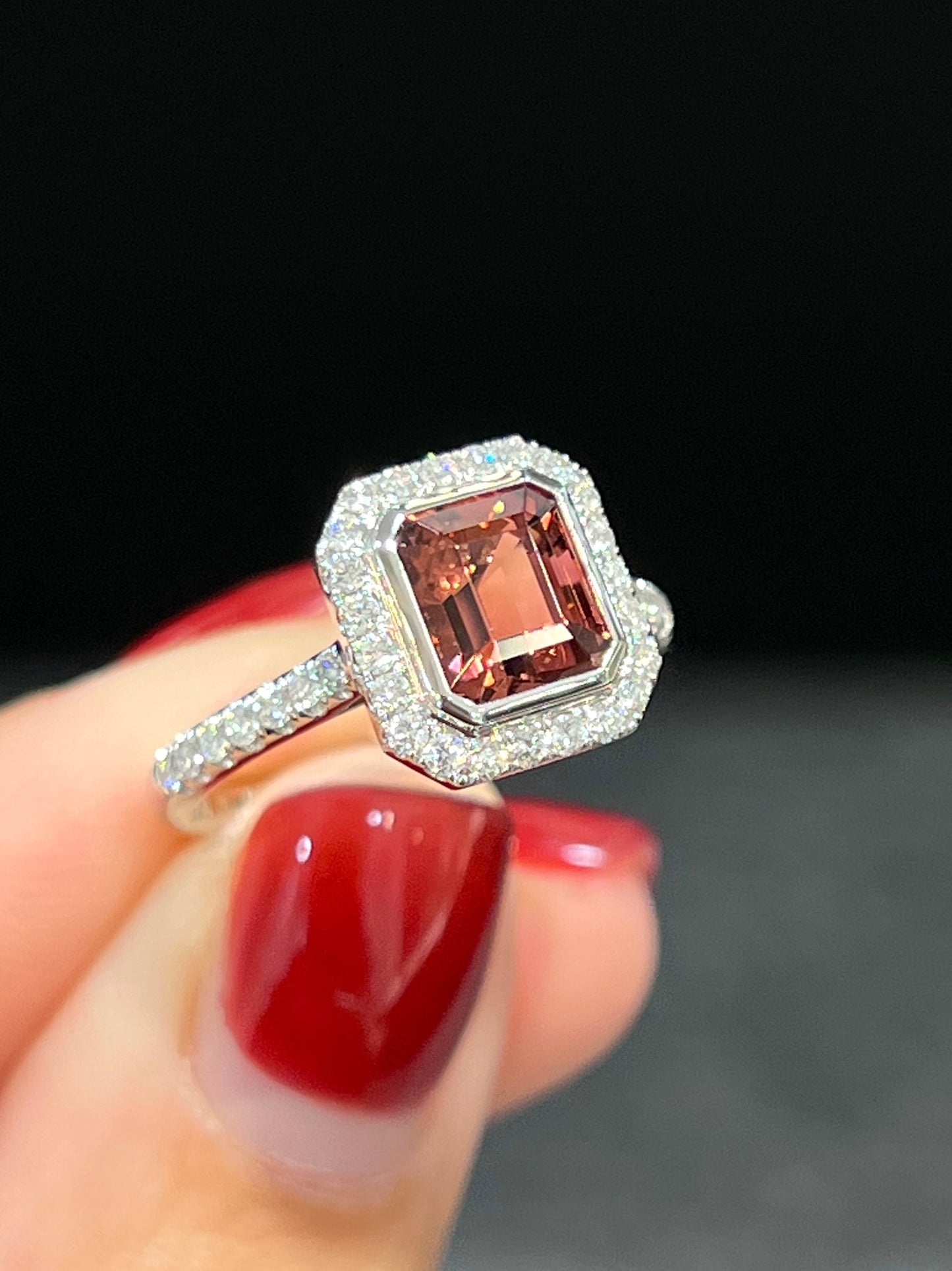 Natural Orange Tourmaline 1.67ct Ring