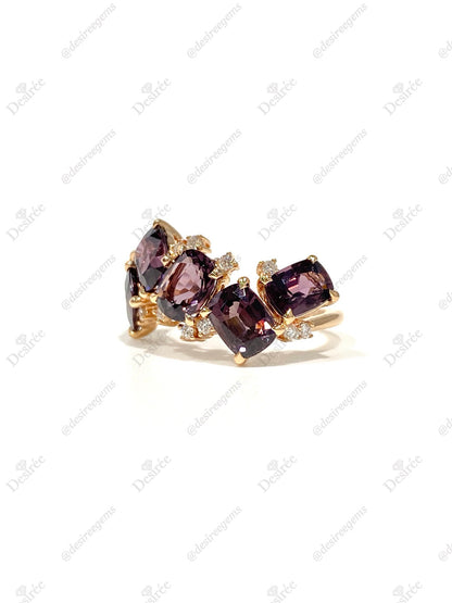 Natural Purple Spinel 5.03ct Ring