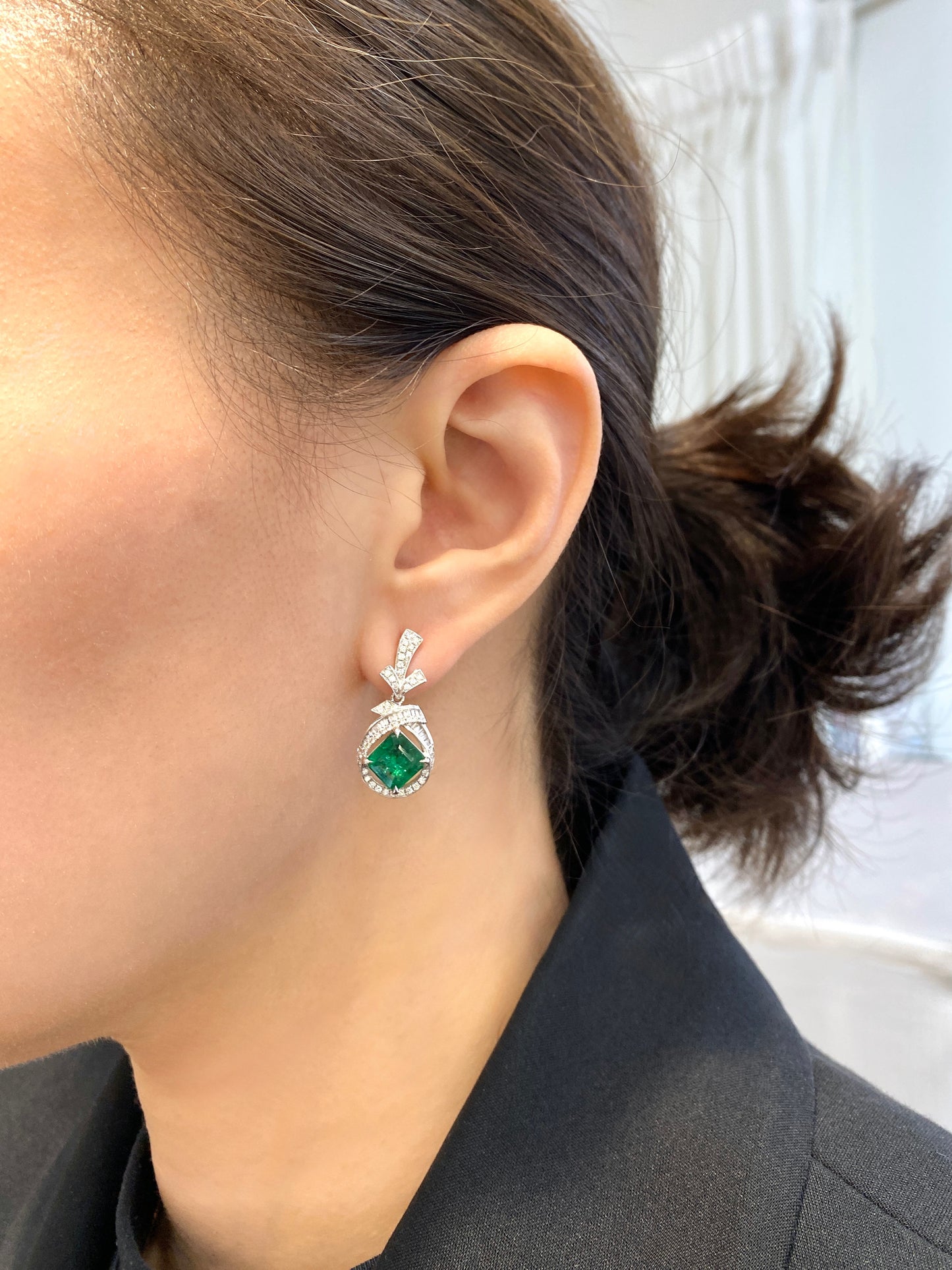 Natural Emerald 3.74ct Earrings