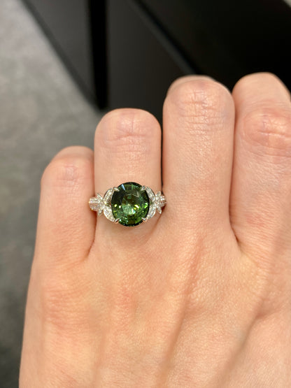 Natural Green Tourmaline 3.53ct Ring