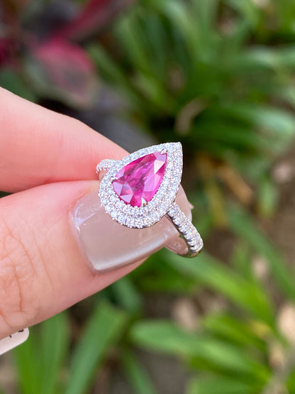 Natural Unheated Pigeon’s Blood Ruby 1.13ct Ring